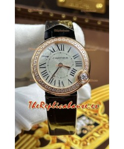 Ballon Blanc De Cartier Cuarzo Suizo Reloj Réplica en Caja Oro Rosado
