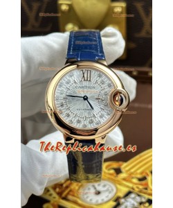 Ballon De Cartier Cuarzo Suizo Calidad Espejo 1:1 33MM en Oro Rosado