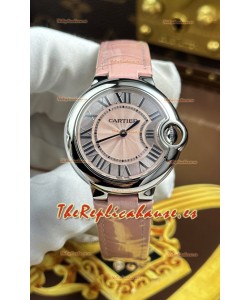 Ballon De Cartier Cuarzo Suizo Calidad Espejo 1:1 33MM en Dial Rosado 