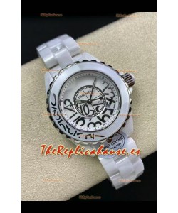 Chanel J12 Ladies Caja Cerámica Blanca Dial Blanco Reloj Réplica Espejo 1:1