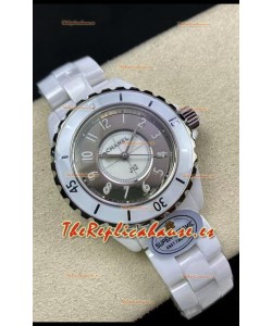 Chanel J12 Ladies Caja Cerámica Blanca Dial 2 Tonos Reloj Réplica Espejo 1:1