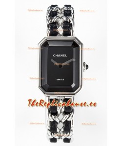 Chanel Premiere Iconic Chain Watch con Cadenas en Negro y Acero Reloj Cuarzo Suizo