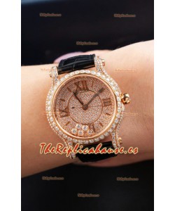 Reloj Chopard Happy Edición Diamantes Moissanitas Super Clone Cuarzo