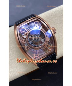 Franck Muller Curvex Grand Central Tourbillon Caja Oro Rosado Reloj Réplica Espejo 1:1