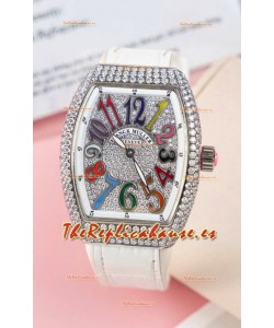 Franck Muller V32 Cuarzo Suizo Mossanite Reloj Réplica 1:1 36MM