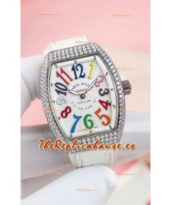 Franck Muller V32 Cuarzo Suizo Mossanite Reloj Réplica 1:1 36MM