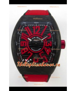 Franck Muller Super Clone Vanguard V45 Racing Carbono con Correa de Nylon