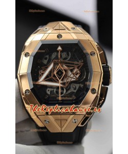 Hublot Edición Spirit of Bang Sang Bleu Oro Rosado Reloj Réplica Suiza 