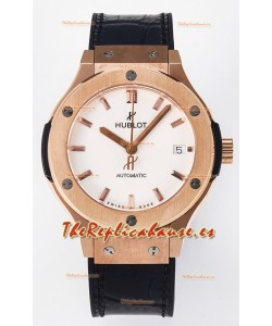 Hublot Super Clone Classic Fusion Rose Gold 38MM Reloj Réplica Espejo 1:1 Dial Blanco