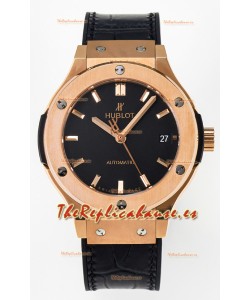 Hublot Super Clone Classic Fusion Rose Gold 38MM Reloj Réplica Espejo 1:1 Dial Negro