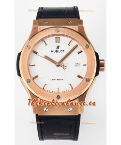 Hublot Super Clone Classic Fusion Rose Gold 42MM Reloj Réplica Espejo 1:1 Dial Blanco