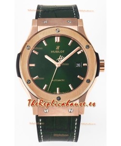 Hublot Super Clone Classic Fusion Rose Gold 42MM Reloj Réplica Espejo 1:1 Dial Verde