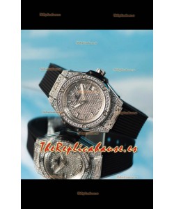 Hublot Big Bang One Click Pavimentado en Diamantes Casing and Dial Reloj Réplica Suizo
