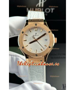Hublot Super Clone Classic Fusion Rose Gold 33MM Reloj Réplica Espejo 1:1 Dial Blanco