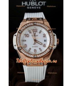 Hublot Big Bang One Click King Dial Blanco Oro Rosado Reloj Replica Suizo 39MM