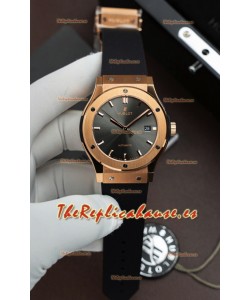 Reloj Hublot Super Clone Classic Fusion Titanio Dial Oro Rosado Gris 42MM