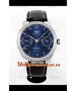 IWC Super Clone Portugieser Reloj Réplica Suizo Espejo 1:1 Dial Azul Reloj Caja Acero