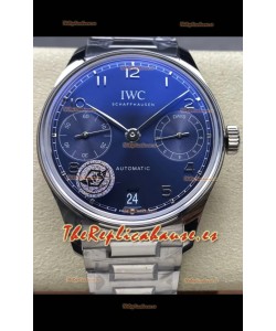 IWC Super Clone Portugieser Reloj Réplica Suizo Espejo 1:1 Dial Azul Reloj Caja Acero