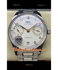 IWC Super Clone Portugieser Reloj Réplica Suizo Espejo 1:1 Dial Blanco Reloj Caja Acero