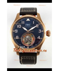 IWC Super Clone Portugese Hand-Wound Genuine Tourbillon Dial Azul Caja Oro Rosado Watch