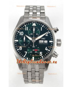 IWC Super Clone Pilot Cronógrafo Edition Dial Verde Reloj Réplica Suizo
