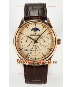 Jaeger LeCoultre Super Clone Master Ultra-Thin Calendario Perpetuo Reloj Dial Crema