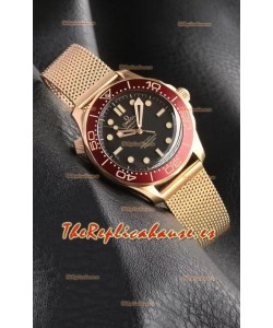 Omega Seamaster Super Clone 300M Reloj Edición Diver Dial Negro Oro Rosado