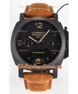 Panerai Super Clone Luminor Marina 42MM PAM441 GMT Caja Cerámica Reloj Réplica Suizo