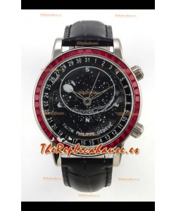Patek Philippe Grand Complications 6102 Dial Negro Diamantes Rojos Reloj Réplica Suizo