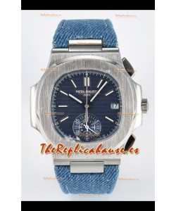 Patek Philippe Nautilus 5980/60G-001 Dial Azul Correa de Tela