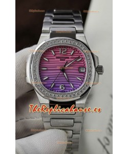 Patek Philippe 7010R Reloj Réplica Cuarto Suizo Gradient Purple y Dial Rosado