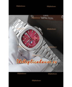 Patek Philippe Nautilus 5740 Perpetual Calendar Acero Inoxidable Dial Rosado Reloj Réplica Suizo