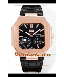 Patek Philippe Cubitus 5822 Caja Oro Rosado Dial Negro Reloj Réplica Suizo
