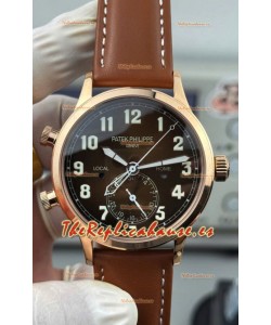 Patek Philippe Complications 5524G Calatrava Travel Time Dial Azul Reloj Réplica