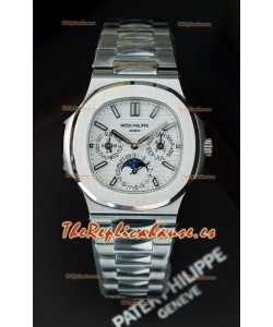 Patek Philippe Nautilus 5740 Perpetual Calendar Acero Inoxidable Dial Blanco Reloj Réplica Suizo