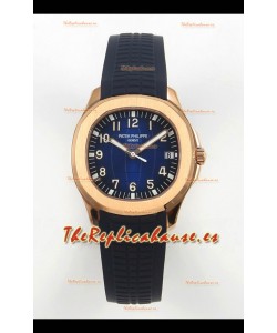 Patek Philippe Super Clone Aquanaut 5167 SC330 Movement 904L Reloj Oro Rosado Dial Azul