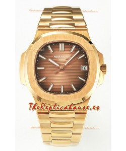 Patek Philippe Super Clone Nautilus 5711/1R-001 in Dial Oro Rosado Marrón
