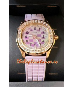 Patek Philippe Super Clone Aquanaut LUCE 5072R Oro Rosado Automático en Dial Rosa 35MM