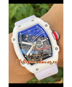 Richard Mille Super Clone RM67-02 Alexis Pinturault Blanco Quartz TPT 37 Gramos Reloj Correa Blanca