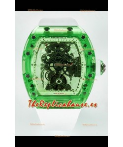 Richard Mille Super Clone 56-01 Caja Zafiro Transparente Reloj con Tourbillon Genuino