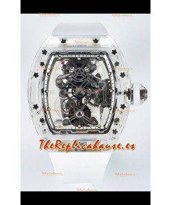 Richard Mille Super Clone 56-01 Caja Zafiro Transparente Reloj con Tourbillon Genuino
