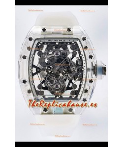 Richard Mille Super Clone 56-01 Caja Zafiro Transparente Reloj con Tourbillon Genuino