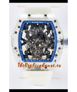 Richard Mille Super Clone 56-01 Caja Zafiro Transparente Reloj con Tourbillon Genuino