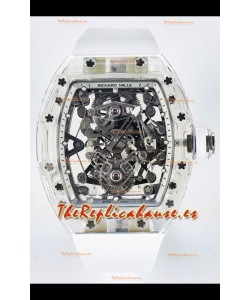 Richard Mille Super Clone 56-01 Caja Zafiro Transparente Reloj con Tourbillon Genuino