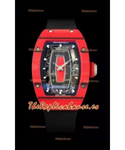 Richard Mille RM07 Rojo Caja Carbono 1:1 Superclone Reloj Réplica Suizo