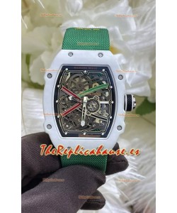 Richard Mille Super Clone RM67-02 Blanco Quartz TPT 37 Gramos Reloj Correa Verde