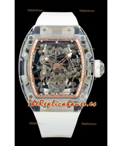 Richard Mille Super Clone 56-01 Caja Zafiro Transparente Reloj con Tourbillon Genuino