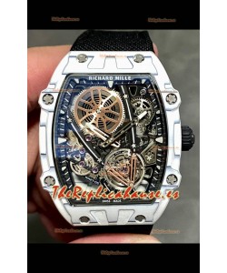 Richard Mille Super Clone 27-05 Caja de Carbono Blanco Reloj Réplica Suizo 