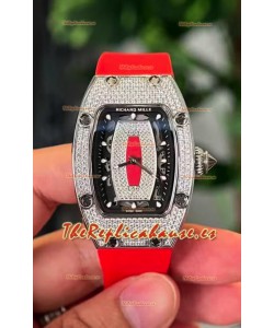 Richard Mille RM007 Pavimentado en Diamantes Dial Negro Acero 904L Superclone Reloj Suizo