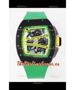 Richard Mille Super Clone RM61-01 Negro Ceramic Correa Verde Reloj Réplica Suizo